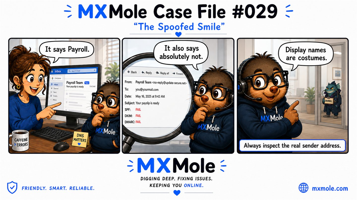 MXMole Case Files Case File #029: The Spoofed Smile