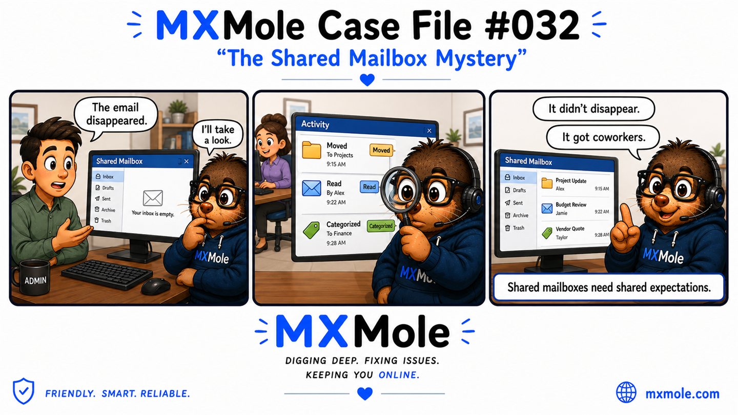 MXMole Case Files Case File #032: The Shared Mailbox Mystery