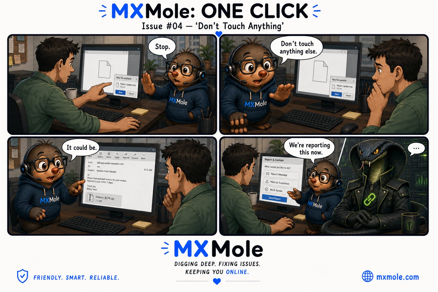MXMole One Click: Cipher Cobra Issue #004: Don't Touch Anything